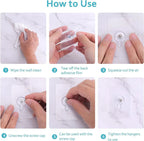 Adhesive Wall Hooks, No-Drilling Waterproof Screw for Hanging (20 pcs per set)